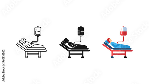 medical examination beds with equipment flat design vector illustration