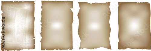 Four aged parchments with varying degrees of legibility and wear