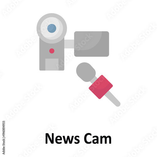 News Cam Vector icon which can easily modify or edit