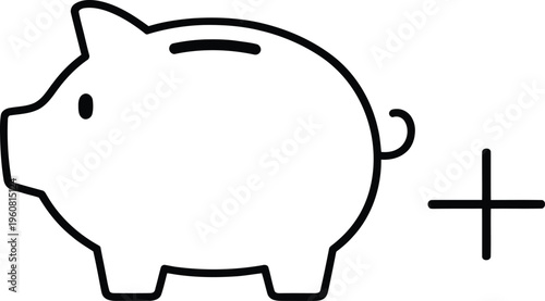Piggy bank icon, finance symbol, savings illustration, money concept