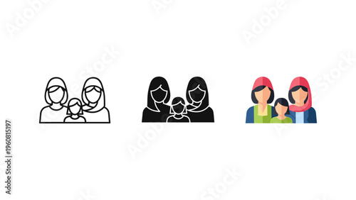 family care and support concepts flat design vector illustration