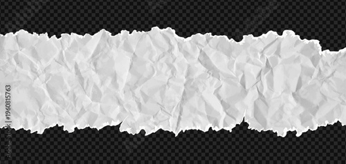 Cardboard horizontal paper with folded border torn and tear rip note. Ripped texture piece with strip notebook fold and white scrap page. Sheet broken carton with collage folded on like png bg