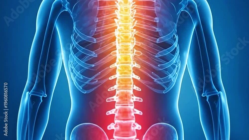 Wallpaper Mural A video showcasing a human spine with highlighted areas of pain Torontodigital.ca