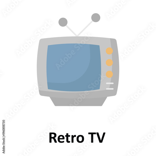 Retro TV Vector icon which can easily modify or edit