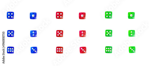 2D Dice PNG Set – Isolated Number Dice 1–6 for Design & Games