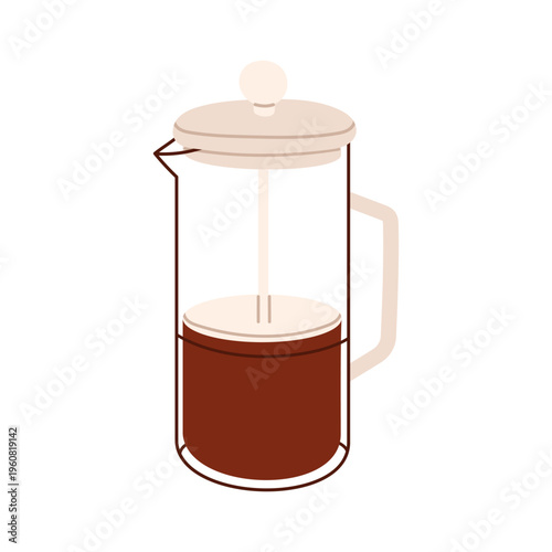 French press with tea
