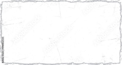 Rough textured white background with a distressed frayed edge border, graphic resource for design and art, organic texture