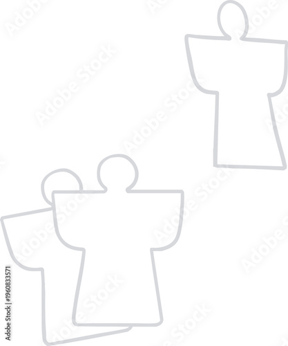 大祓の人形（ひとがた）のベクターイラスト｜厄除け・お祓い・神事素材（背景透過・シンプル）