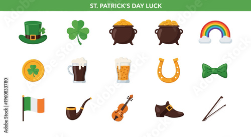 St Patricks Day Lucky Irish Symbols.