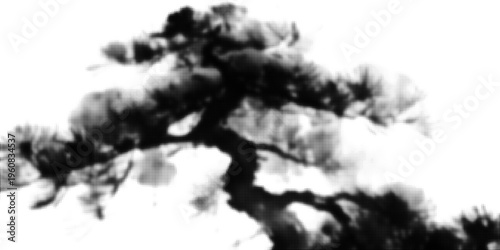 Grunge halftone gradient background. Faded grit noise texture. White and black sandy wallpaper. Retro pixelated backdrop. Anime or manga style comic overlay