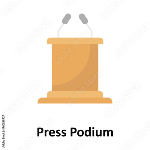 Press Podium Vector icon which can easily modify or edit