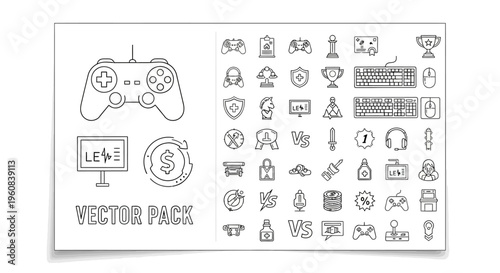 Vector pack of gaming and e sport icons