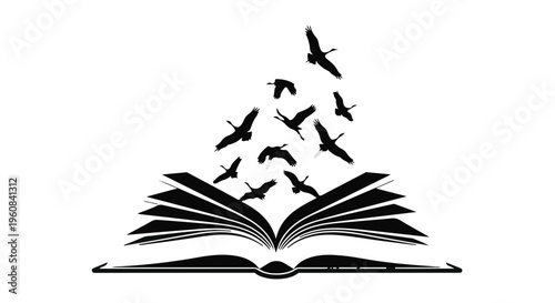 Open book vector illustration on white background