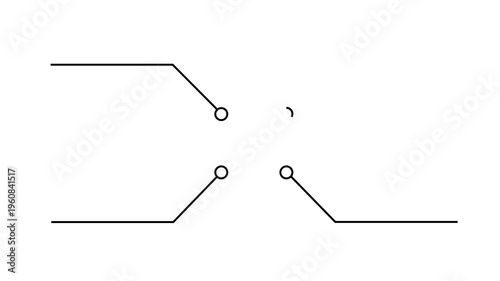 Network Connection, Hub, Social Network Isolated Flat Line Icon. molecule icon. compound of molecular structures PNG Alpha. Glowing Data Cables Transferring Information. 4k video animation
