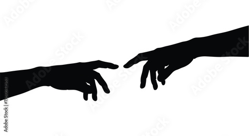 Simple vector illustration of two hands shaking to represent teamwork, friendship, and business partnership