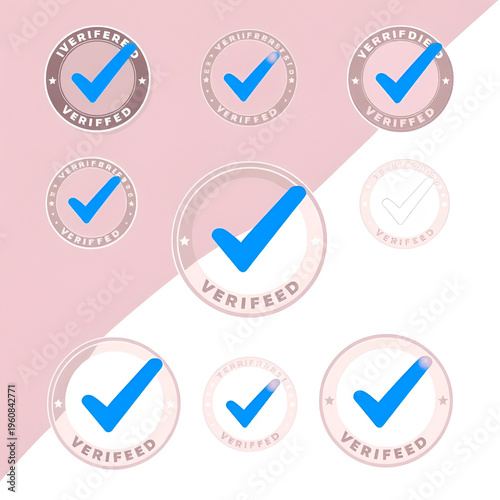 set of verified badge. blue tick vector