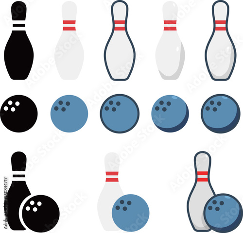 ボウリングのアイコンセット