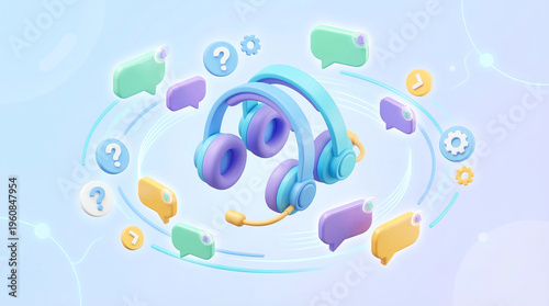 Main subjects vibrant customer service concept 