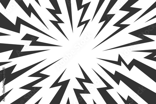 Speed lightning background. Line bolt frame. Flat thunder energy power anime comic book. Game motion and action scene with fast flash. Manga template. Vector concept