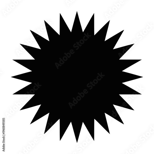 Black radial vector graphic with sharp spiky edges emanating from the center