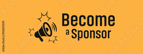 Become a Sponsor sign on white background
