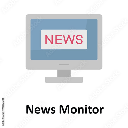 News Monitor Vector icon which can easily modify or edit
