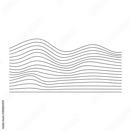 Abstract Wavy Lines Vector Illustration, Modern Flow Pattern and Dynamic Background