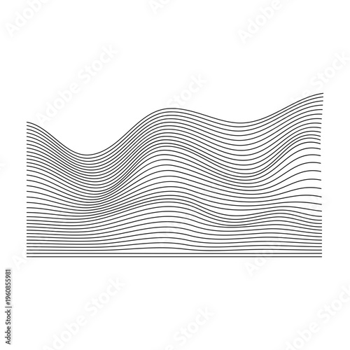 Abstract Wavy Lines Vector Illustration, Modern Flow Pattern and Dynamic Background