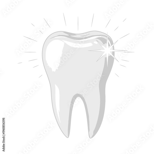 Shiny and healthy tooth illustration, perfect for dental health and care.