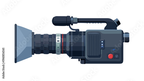 Professional Video Camera Equipment Isolated Broadcast Filmmaking Illustration