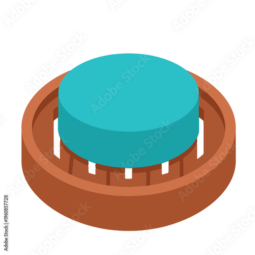 Zero Waste Solid Shampoo Bar Wooden Dish Vector