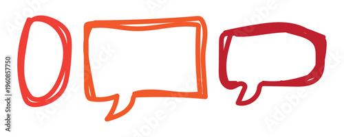 Speech bubbles in orange and red hues
