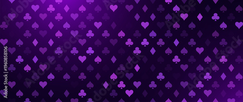 Cards Signs Random Pattern Casino Background. Symbols of Playing Cards Spades, Hearts, Diamonds, Clubs. Casinos Business Advert Vector Design Background. Gambling Concept.