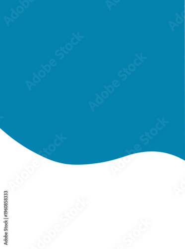 Abstract Blue Wave Border Background - Modern Minimalist Wavy Fluid Shape Vector Illustration