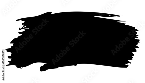 Black brush strokes vector illustration, abstract grunge texture on white background. Artistic design element, paint smear, ink splatter, creative graphic element.