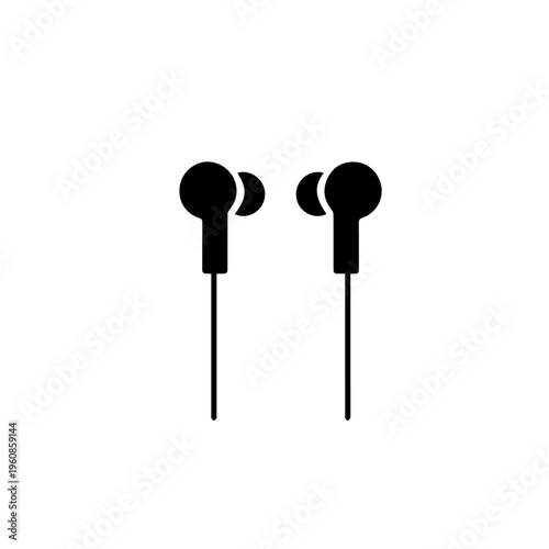 Wireless Earbuds Vector Icon – Bluetooth Earphones Flat Illustration with Case