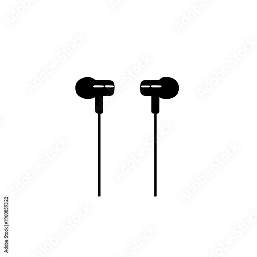 Wireless Earbuds Vector Graphic – Bluetooth Earphones Modern Flat Icon with Charging Case