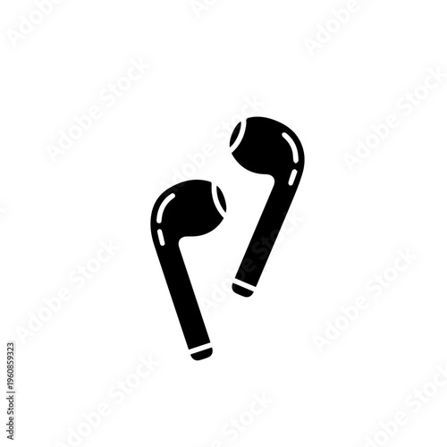 Wireless Earbuds Vector Icon Set – Modern Bluetooth Earphones Illustration