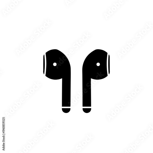 Wireless Earbuds Vector Illustration – Bluetooth Earphones Icon in Flat Style