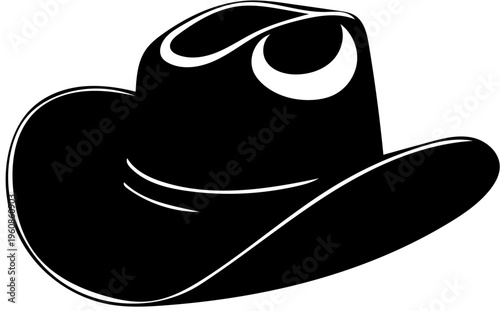 black and white cowboy hat vector
