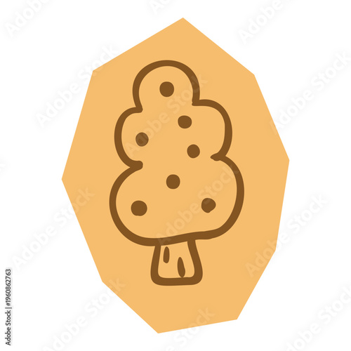 Hand drawn tree for scrapbook and journal. Vector illustration design.