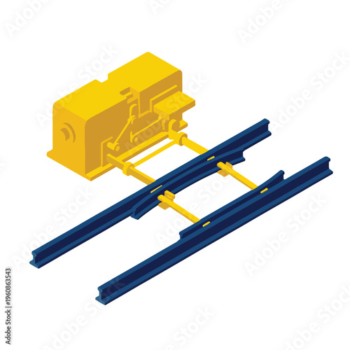 Automated Smart Railway Switch Track Infrastructure Tech Vector