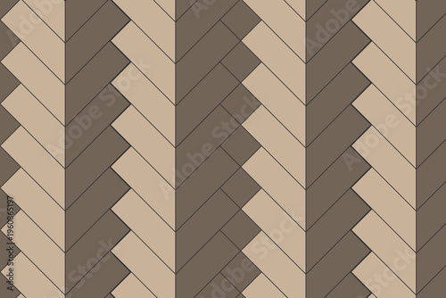 Herringbone parquet pattern vector, brown wood floor texture background, seamless geometric chevron tiling for interior design and architecture