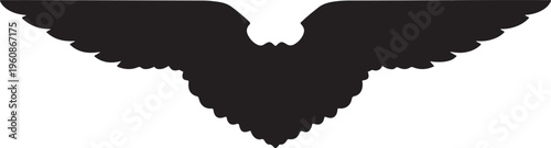 Black wing icon, wing silhouette, vector wings, flying symbol