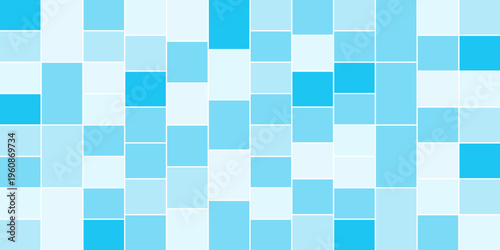 Blue pool tile mosaic pattern with rectangular grid and modern layout background