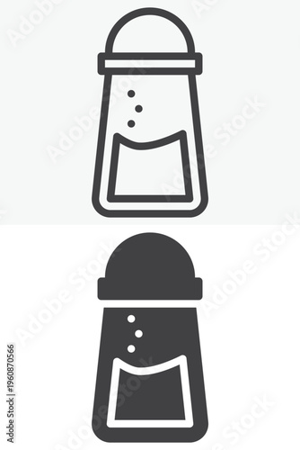 Salt shaker icon in line and solid style. Outline and solid vector icon with editable stroke. Spice sign symbol, salt icon.