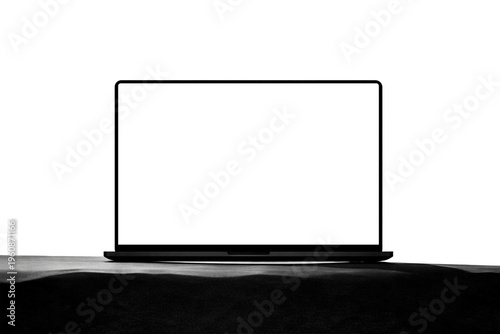 Blank Minimal Desk Laptop Scene