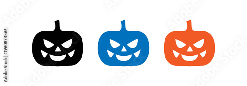 Smiling jack o lanterns in different colors