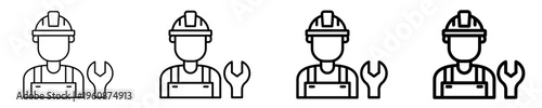 Worker Icon Set Different Style Collection