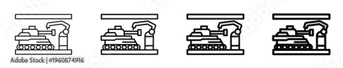 Factory Automation Icon Set Different Style Collection